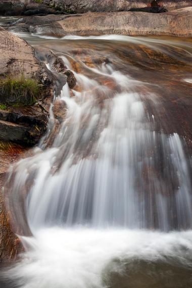 Go to the small 8-foot slide-type waterfall Tobey Falls